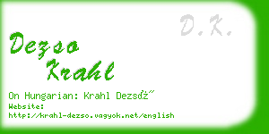 dezso krahl business card